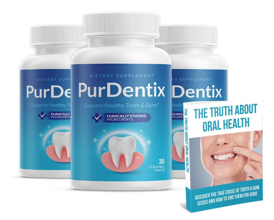 PurDentix chewable oral health supplement bottles